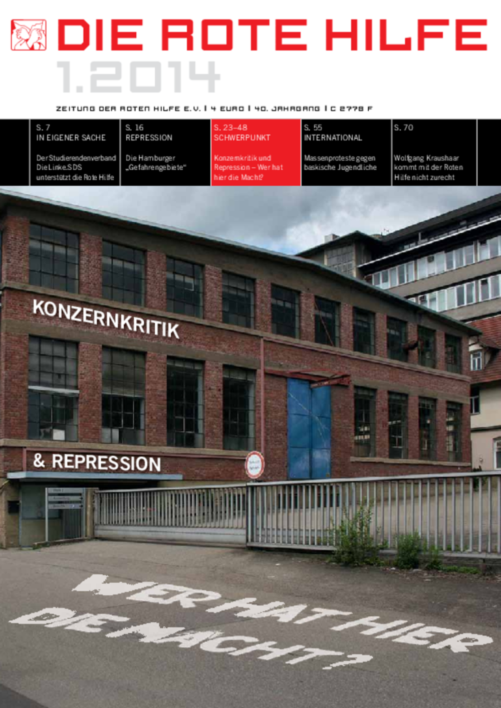 Cover von Rote Hilfe Zeitung 1/2014