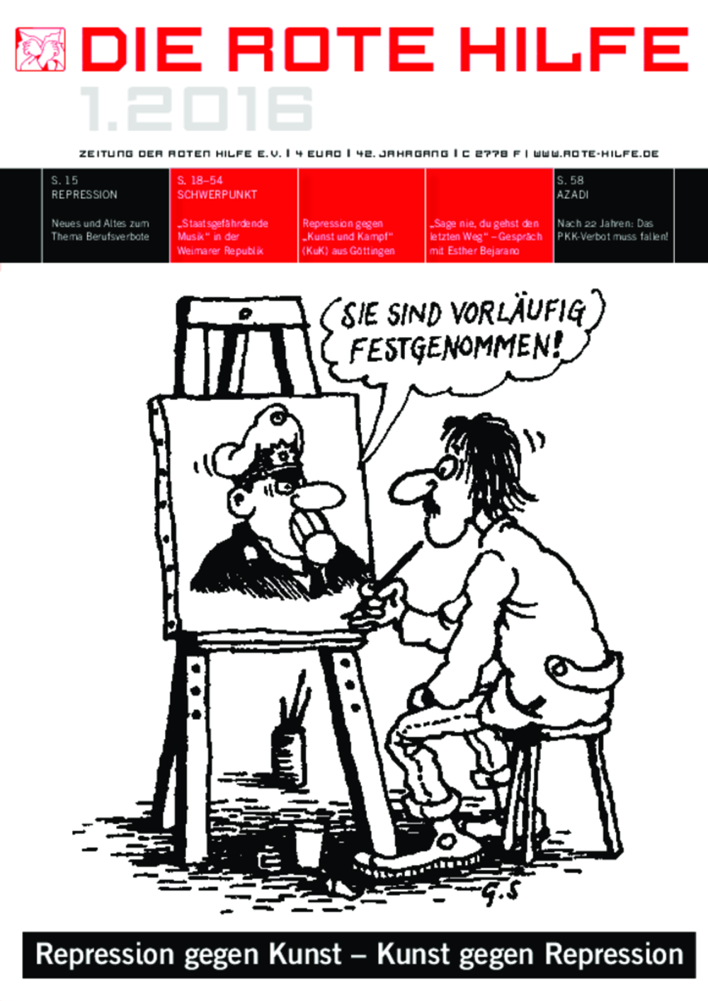 Cover von Rote Hilfe Zeitung 1/2016