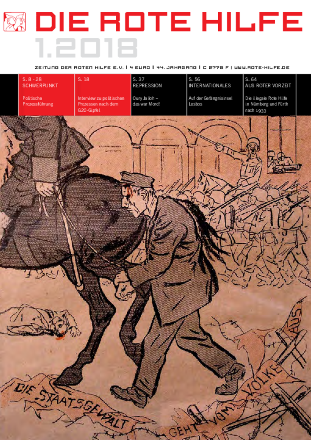 Cover von Rote Hilfe Zeitung 1/2018