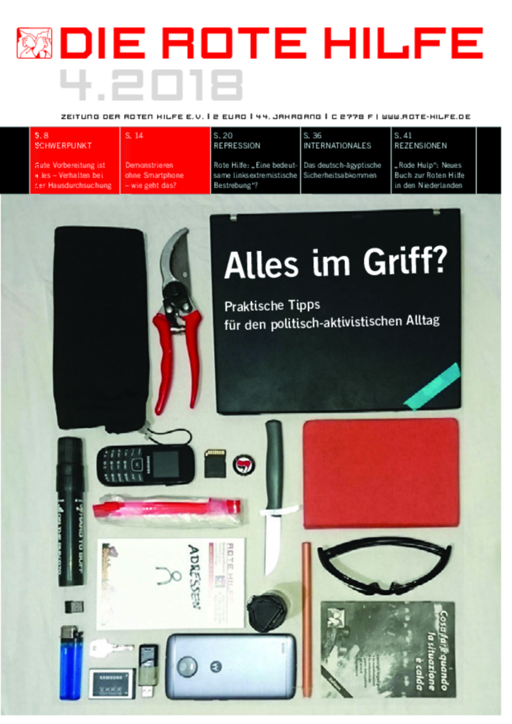 Cover von Rote Hilfe Zeitung 4/2018